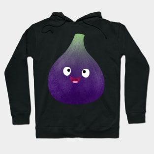 Cute happy purple fig fruit cartoon Hoodie